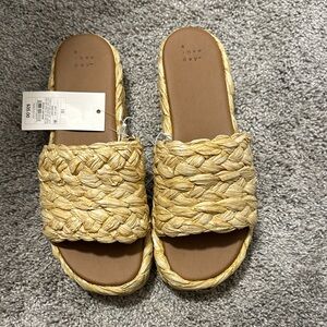 A New Day Women's Woven Tan Sandals
